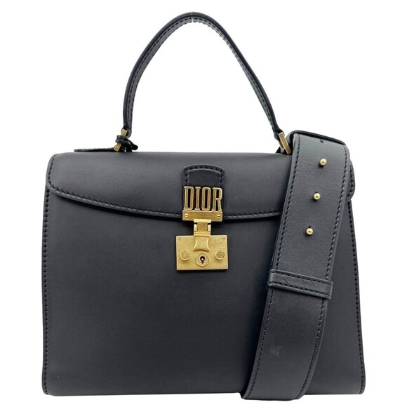 Christian Dior  Dior Addict Leather Top Handle Crossbody Bag Black - Picture 1 of 12